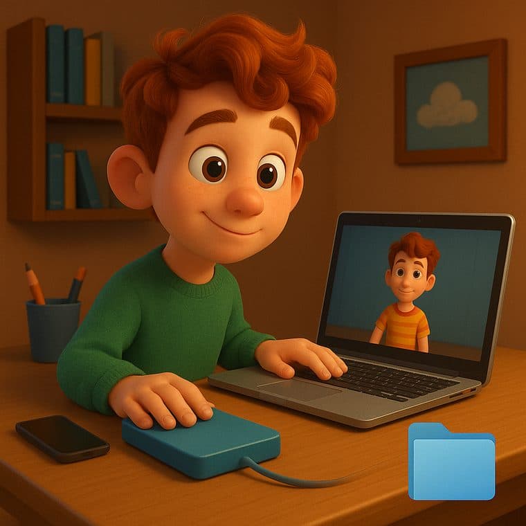 Young actor working from a laptop at a desk